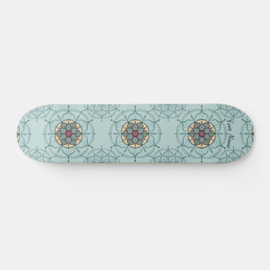 Mandala Skateboard met jouw naam (Horizontaal)