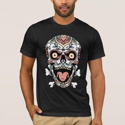 Mandala Skull T-shirt | Boho Gothic Skull Art T-sh (Voorkant)