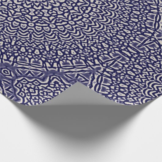 Mandala Smudge Waterverf Dark Blue Pattern Cadeaupapier (Hoek)