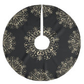Mandala Snowflake Gold en Black Kerstboom Rok (Voorkant)