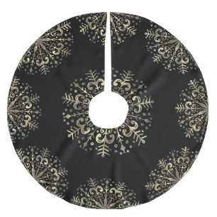 Mandala Snowflake Gold en Black Kerstboom Rok