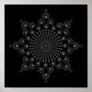 Mandala Snowflake Pattern Sjabloon Poster
