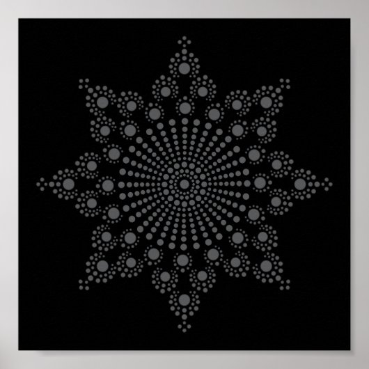 Mandala Snowflake Pattern Sjabloon Poster (Voorkant)