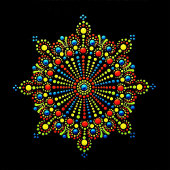 Mandala Snowflake Pattern Sjabloon Poster