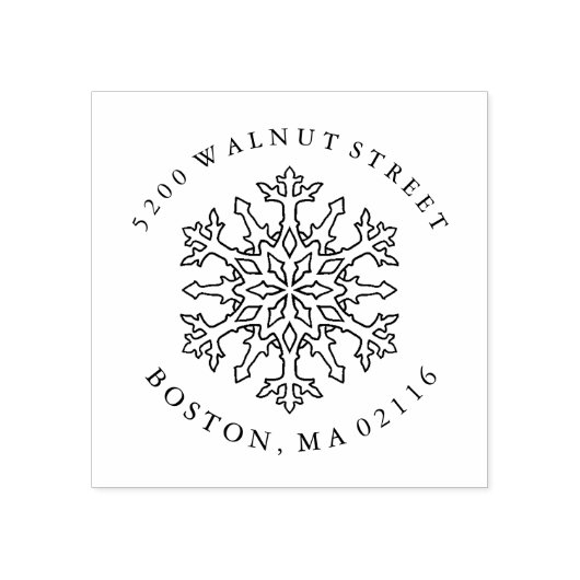 Mandala Snowflake | Retouradres Rubberen stempel (Afrduk)