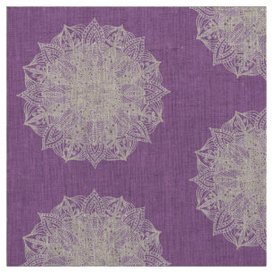 Mandala Snowflakes Paars Pattern Fabric Stof