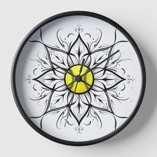 Mandala Softball Wall Clock (Voorkant)