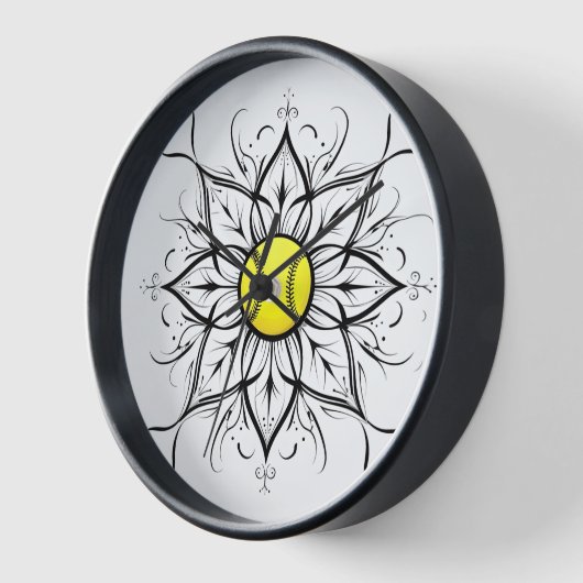 Mandala Softball Wall Clock (Hoek)
