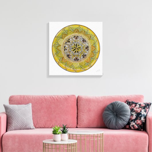 Mandala Solaris Canvas Afdruk (Insitu (Woonkamer))