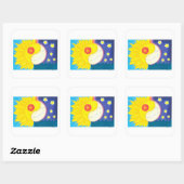 Mandala: Solflor e Luaflor Vierkante Sticker (Vel)