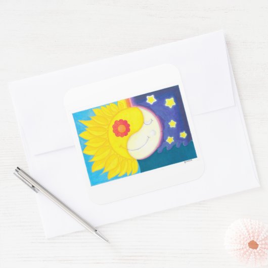 Mandala: Solflor e Luaflor Vierkante Sticker (Envelop)