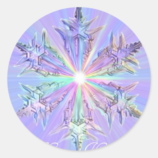 Mandala Sparkle Glitter Sneeuwvlok Crystal Art Ronde Sticker (Voorkant)