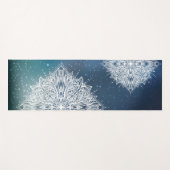 Mandala sparkle heelal blauw groen yogamat (Voorkant (horizontaal))