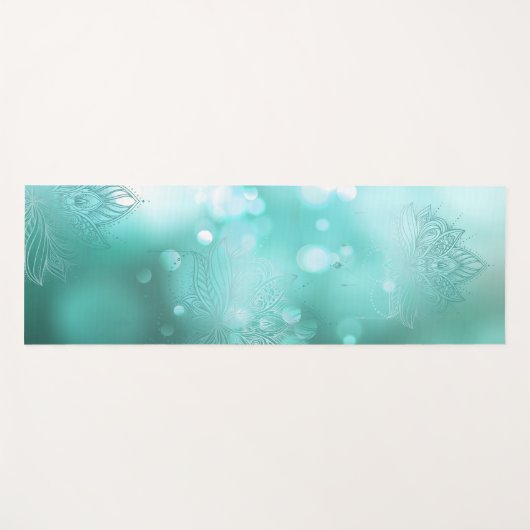 Mandala sparkles turquoise yogamat (Voorkant (horizontaal))