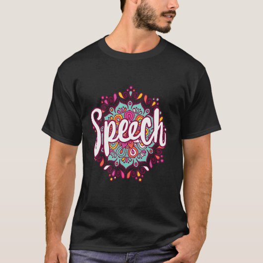 Mandala Speech Cute Therapy Speech Langu T-shirt (Voorkant)