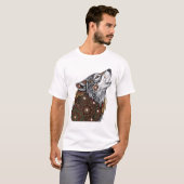 Mandala-spiegelwerk Wolf-kunst T-shirt (Voorkant volledig)