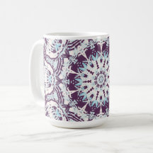 Mandala Spirituele Kaleidoscoop Blauw Paars Wit.