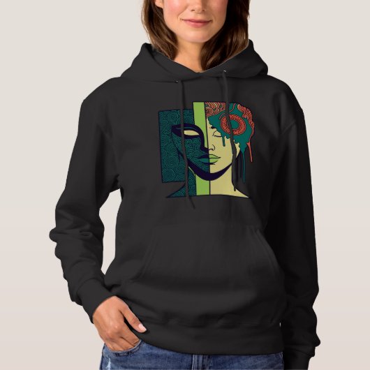 Mandala Split Face Abstract Art  Hoodie (Voorkant)