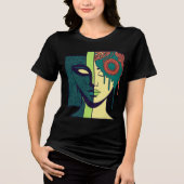 Mandala Split Face Abstract Art Tri-Blend Shirt (Voorkant)