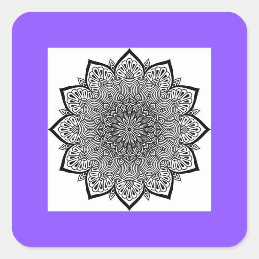 Mandala Square Sticker (Voorkant)