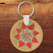Mandala Star Button sleutelhanger (Voorkant)