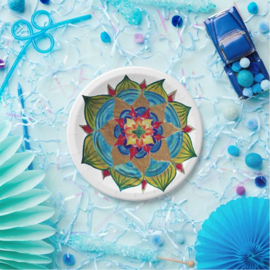 Mandala Star Flower Paper Borden Papieren Bordje (Feest)