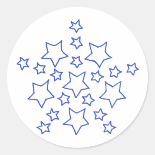Mandala Star of sterrenpatroon, in blauw, stickers