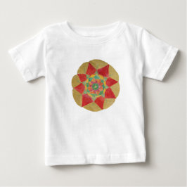 Mandala Star Peuter Ruffle T-shirt, Wit