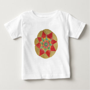 Mandala Star Peuter Ruffle T-shirt, Wit