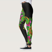 Mandala Star Power, levendige multicolor op zwart Leggings (Links)