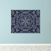 Mandala Star Retro Hippie Trippy Boho Chic Canvas Afdruk (Insitu (Houten vloer))