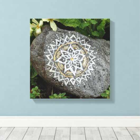 Mandala stenen posters wanddecor canvas afdruk (Insitu (Houten vloer))
