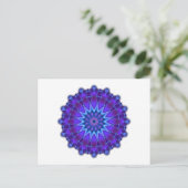 Mandala ster in blauw briefkaart (Staand voorkant)