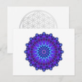 Mandala ster in blauw briefkaart (Voorkant / Achterkant)