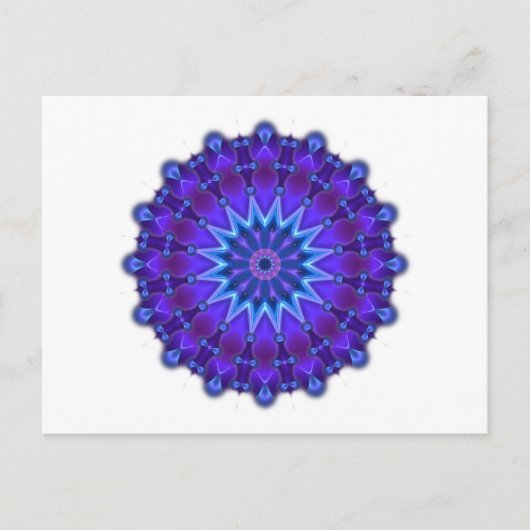Mandala ster in blauw briefkaart (Voorkant)