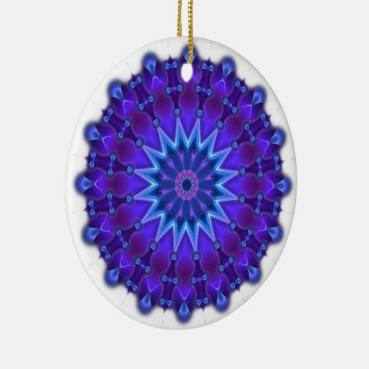 Mandala ster in blauw keramisch ornament (Rechts)