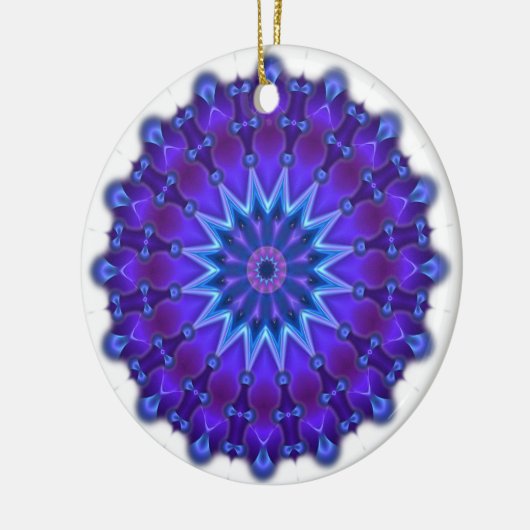 Mandala ster in blauw keramisch ornament (Links)