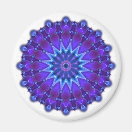 Mandala ster in blauw magneet (Voorkant)