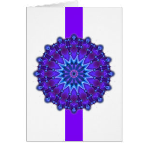 Mandala ster in blauw   paarse streep