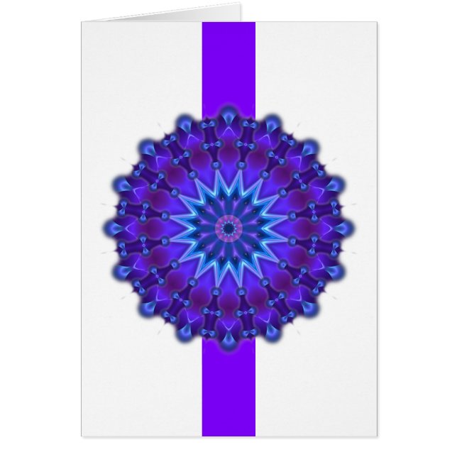 Mandala ster in blauw | paarse streep (Voorkant)