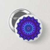 Mandala ster in blauw ronde button 5,7 cm (Voorkant /achterkant)