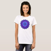 Mandala ster in blauw t-shirt (Voorkant volledig)