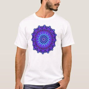 Mandala ster in blauw t-shirt