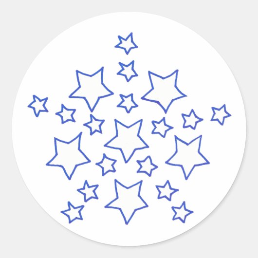 Mandala Sterrenpatroon, in blauw, stickers (Voorkant)