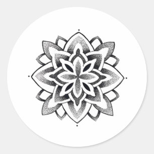 Mandala sticker, heilige geometrie ronde sticker