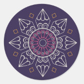 Mandala Stickers – Boho Ronde Paarse Geometrische (Voorkant)