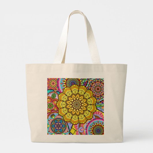 Mandala-stijl Grote Tote Bag (Achterkant)