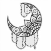Mandala stijl Halve maan Sticker (Voorkant)