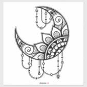 Mandala stijl Halve maan Sticker (Vel)