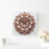 mandala stijl ornament vierkante klok (Huis)